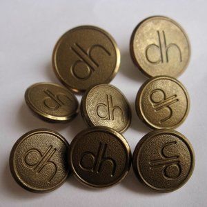 Daniel Hechter Brass Tone 8 Replacement Buttons for Blazer Jacket MCM Design
